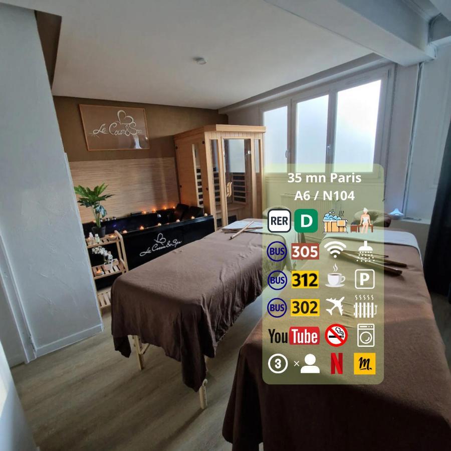Derniere Reservations Avant Indisponibilite En Septembre Pour 12 Mois, Illimites Jacuzzi Spa Bain A Remous Interieur, Sauna Interieur, Parking Reserve, Vue Et Acces Parc, Prestations Uniques, 1Er Etage Corbeil-Essonnes Exterior foto